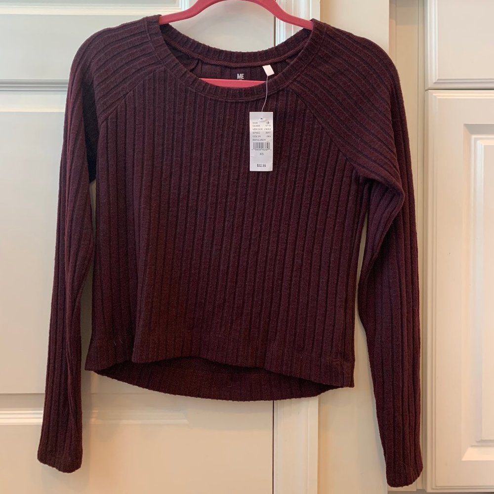 NWT Burgundy Crop Sweater Pacsun Me to We